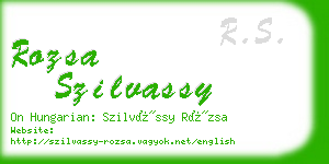 rozsa szilvassy business card